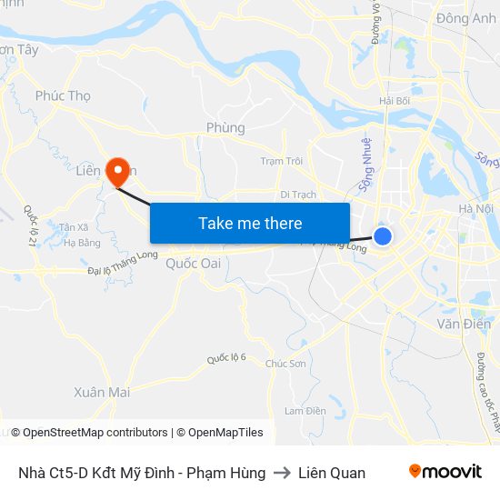 Nhà Ct5-D Kđt Mỹ Đình - Phạm Hùng to Liên Quan map