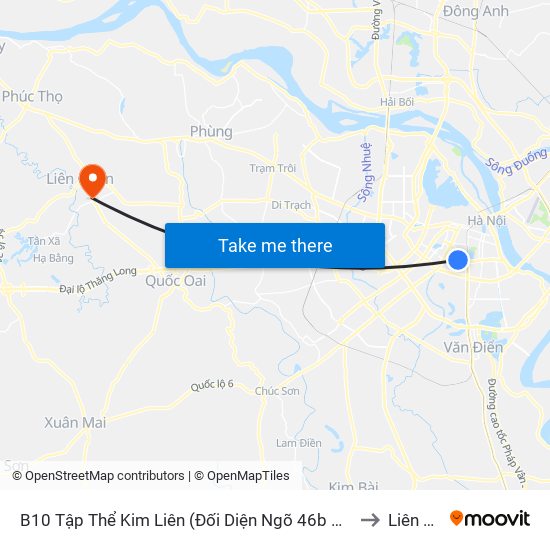 B10 Tập Thể Kim Liên (Đối Diện Ngõ 46b Phạm Ngọc Thạch) to Liên Quan map