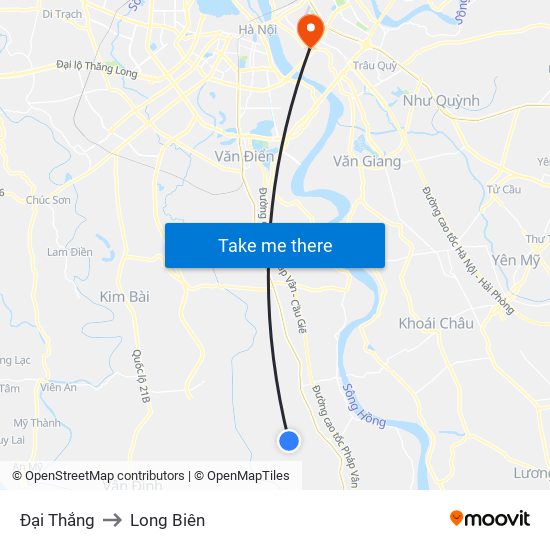 Đại Thắng to Long Biên map