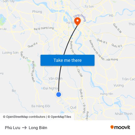 Phù Lưu to Long Biên map