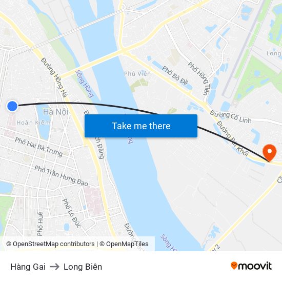 Hàng Gai to Long Biên map