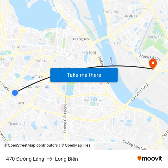 470 Đường Láng to Long Biên map