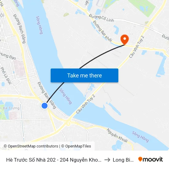 Hè Trước Số Nhà 202 - 204 Nguyễn Khoái to Long Biên map
