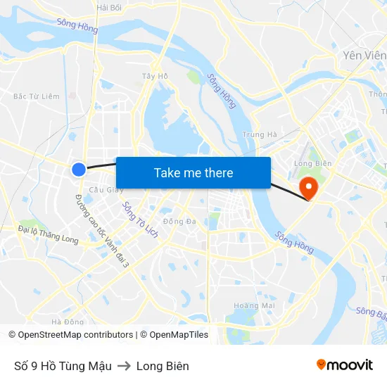 Số 9 Hồ Tùng Mậu to Long Biên map