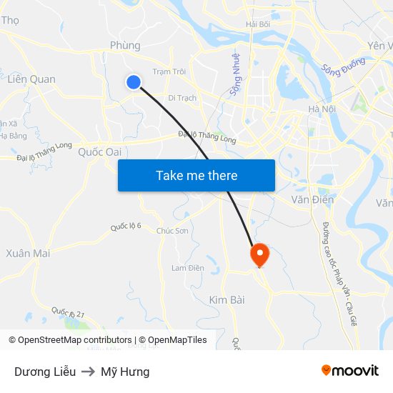 Dương Liễu to Mỹ Hưng map