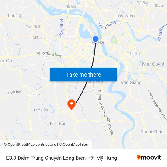 E3.3 Điểm Trung Chuyển Long Biên to Mỹ Hưng map