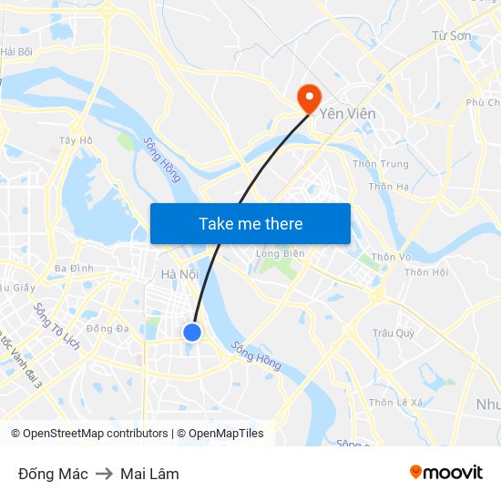 Đống Mác to Mai Lâm map