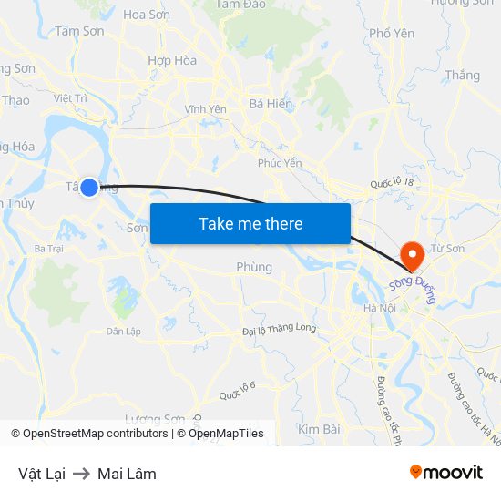 Vật Lại to Mai Lâm map