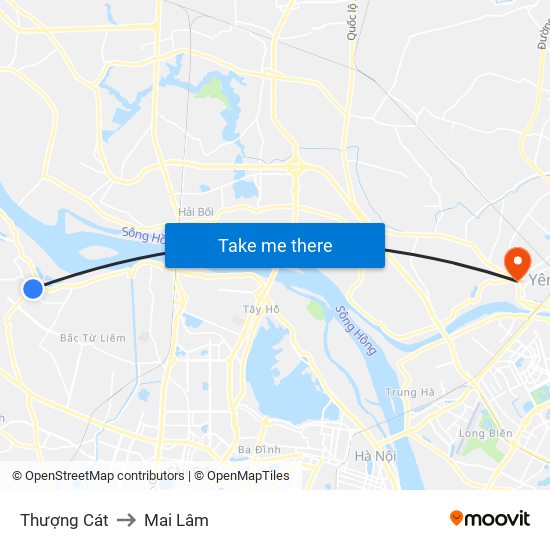 Thượng Cát to Mai Lâm map