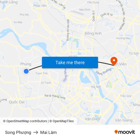 Song Phượng to Mai Lâm map