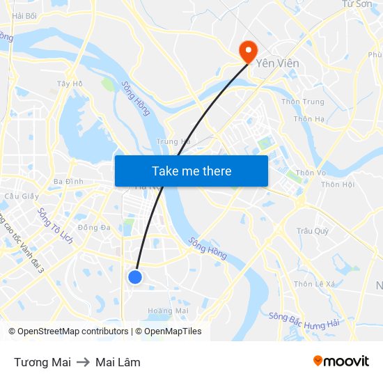 Tương Mai to Mai Lâm map