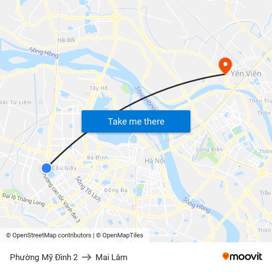 Phường Mỹ Đình 2 to Mai Lâm map