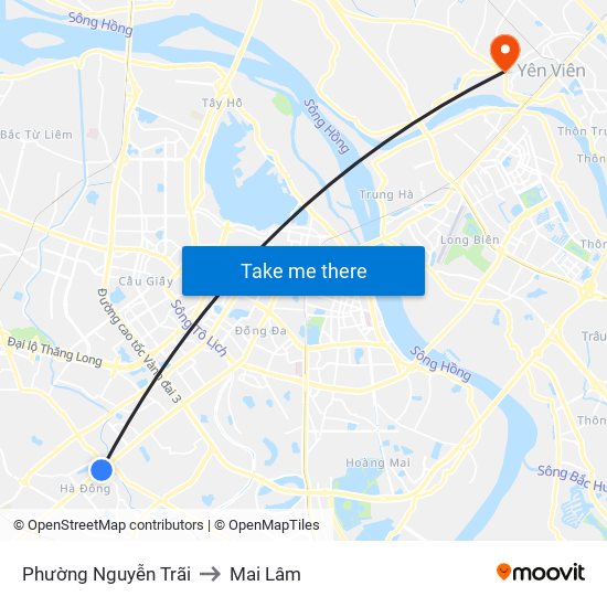 Phường Nguyễn Trãi to Mai Lâm map