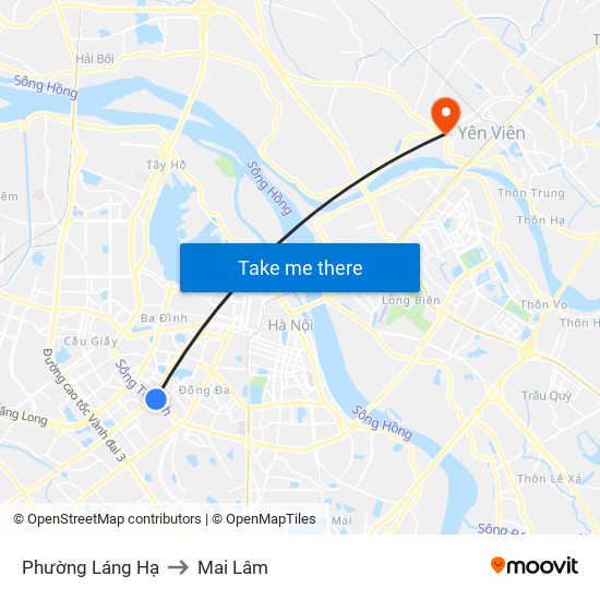 Phường Láng Hạ to Mai Lâm map