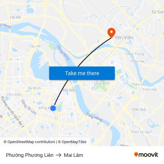 Phường Phương Liên to Mai Lâm map