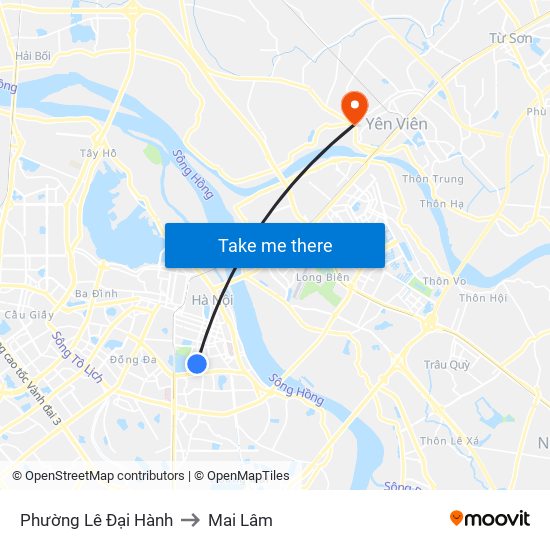 Phường Lê Đại Hành to Mai Lâm map