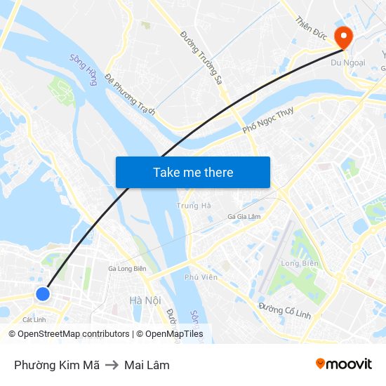 Phường Kim Mã to Mai Lâm map