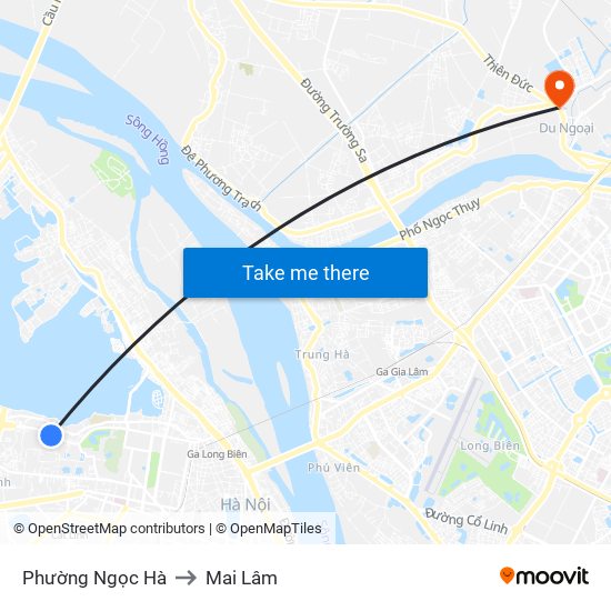 Phường Ngọc Hà to Mai Lâm map