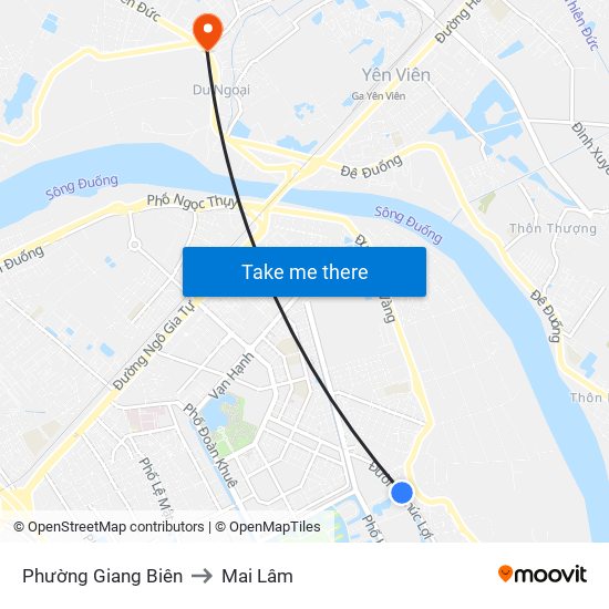 Phường Giang Biên to Mai Lâm map