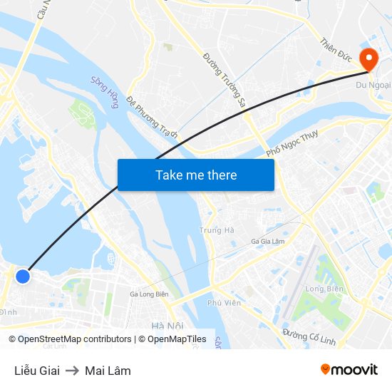 Liễu Giai to Mai Lâm map