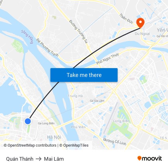 Quán Thánh to Mai Lâm map