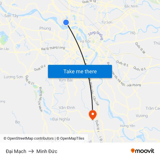 Đại Mạch to Minh Đức map