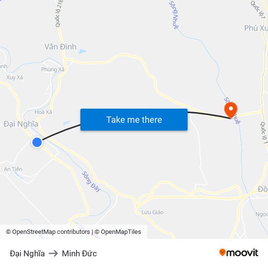 Đại Nghĩa to Minh Đức map