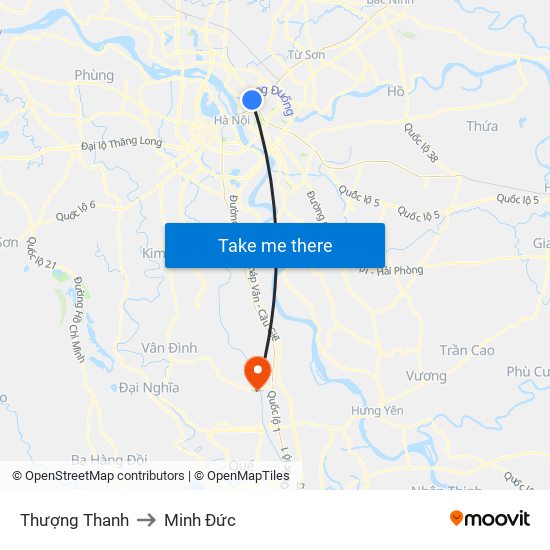 Thượng Thanh to Minh Đức map