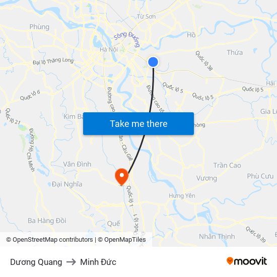 Dương Quang to Minh Đức map