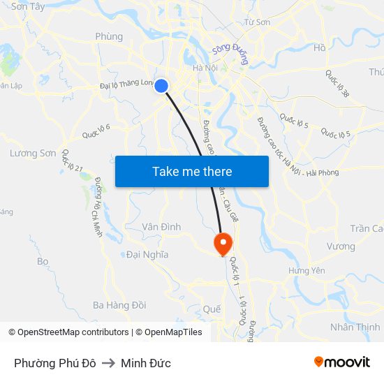 Phường Phú Đô to Minh Đức map