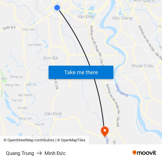 Quang Trung to Minh Đức map