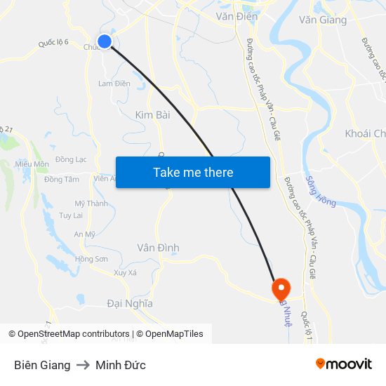 Biên Giang to Minh Đức map