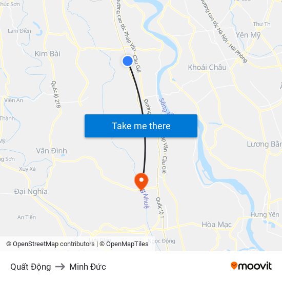 Quất Động to Minh Đức map