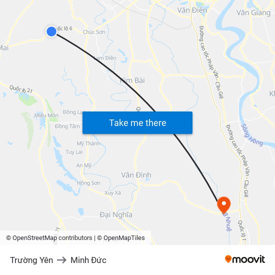 Trường Yên to Minh Đức map