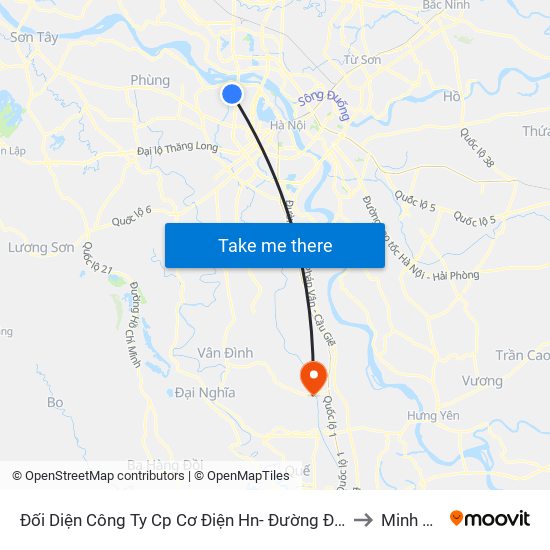 Đối Diện Công Ty Cp Cơ Điện Hn- Đường Đức Thắng to Minh Đức map