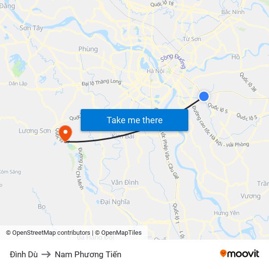 Đình Dù to Nam Phương Tiến map