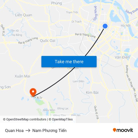 Quan Hoa to Nam Phương Tiến map