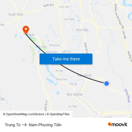 Trung Tú to Nam Phương Tiến map