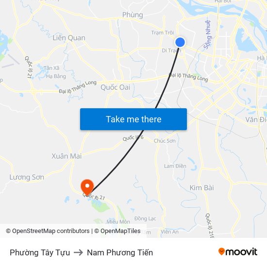 Phường Tây Tựu to Nam Phương Tiến map