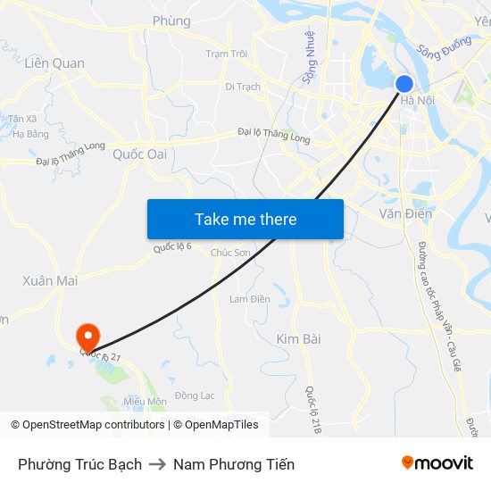 Phường Trúc Bạch to Nam Phương Tiến map