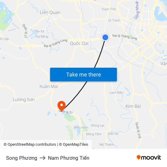 Song Phương to Nam Phương Tiến map