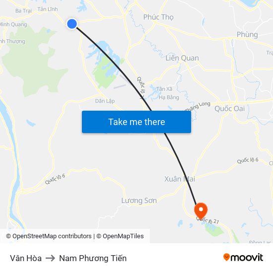 Vân Hòa to Nam Phương Tiến map