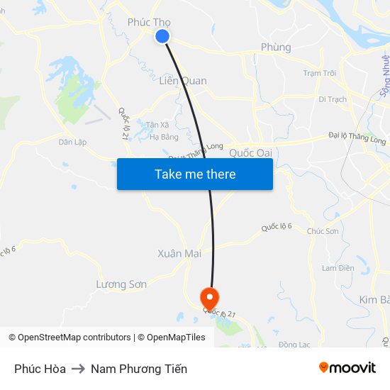 Phúc Hòa to Nam Phương Tiến map