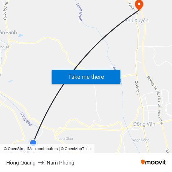 Hồng Quang to Nam Phong map