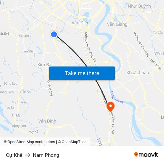 Cự Khê to Nam Phong map