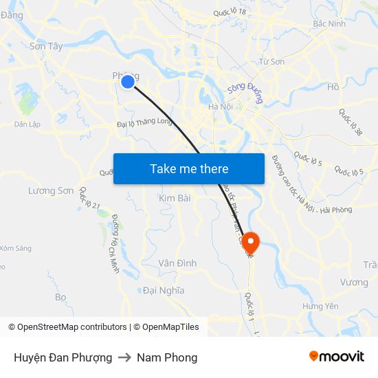 Huyện Đan Phượng to Nam Phong map