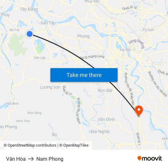 Vân Hòa to Nam Phong map