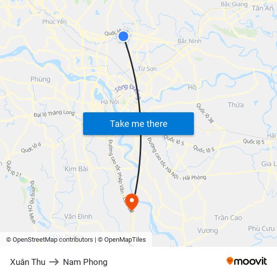 Xuân Thu to Nam Phong map