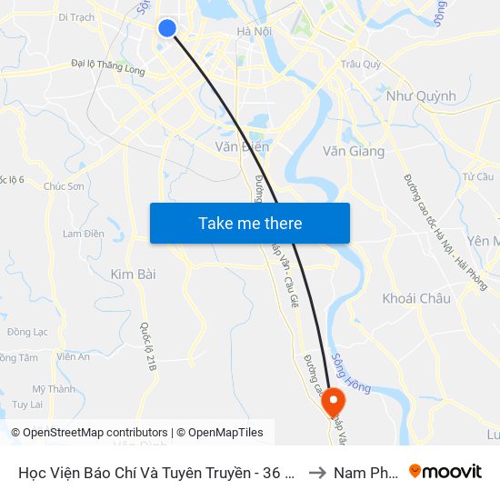 Học Viện Báo Chí Và Tuyên Truyền - 36 Xuân Thủy to Nam Phong map