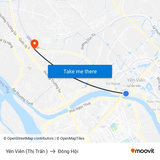 Yên Viên (Thị Trấn ) to Đông Hội map